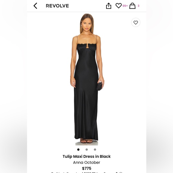 Anna October Black Tulip Dress Silk Maxi Long Gown - Picture 1 of 6